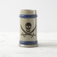 Drapeau de crâne obsidien Drapeau de pirate Calico