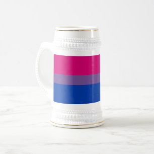 Chope À Bière Drapeau de fierté bisexuelle de SlipperyJoe's coul