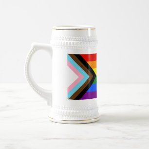 Chope À Bière Drapeau de fierté Progress Pride de SlipperyJoe si