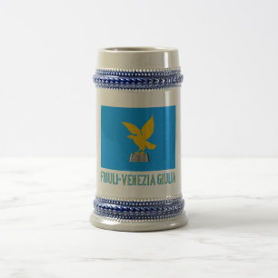 Chope À Bière Drapeau de Friuli-Venezia Giulia avec le nom