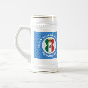 Chope À Bière Drapeau de Hanukkah de l'Ange Mexicain Personnalis