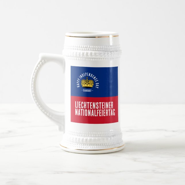 Chope À Bière Drapeau de la fête nationale du Liechtenstein (Gauche)
