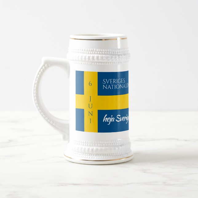 Chope À Bière Drapeau de la fête nationale suédoise Sveriges (Gauche)