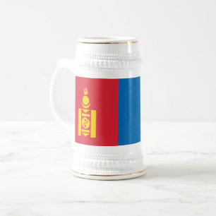 Chope À Bière Drapeau de la Mongolie