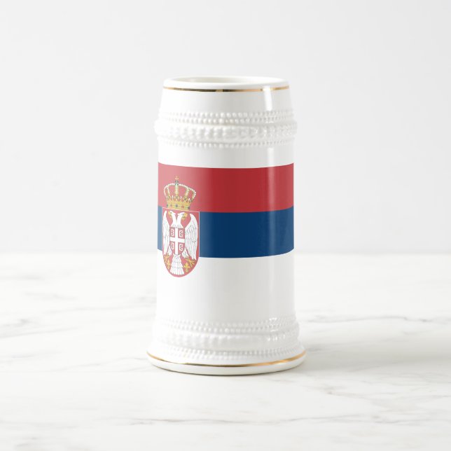 Chope À Bière Drapeau de la Serbie (Centre)