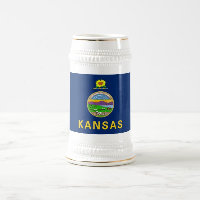 Chope À Bière Drapeau de l'État du Kansas (Centre)