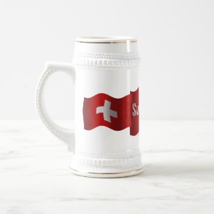 Chope À Bière Drapeau de ondulation de la Suisse