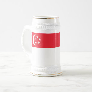 Chope À Bière Drapeau de Singapour