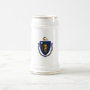 Chope À Bière Drapeau d'État du Massachusetts