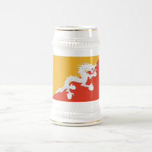 Chope À Bière Drapeau du Bhoutan patriotique Beer Stein