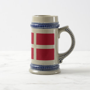 Chope À Bière Drapeau du Danemark ou du tissu danois
