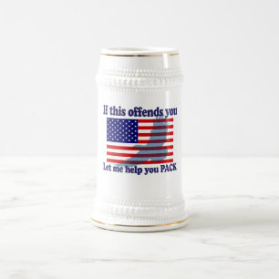 Chope À Bière Drapeau et Aigle Patriot - Drapeau USA