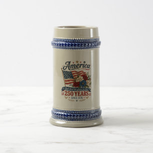 Chope À Bière Drapeau floral 250 ans d'Amérique