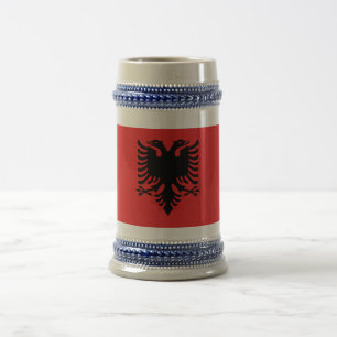 Chope À Bière Drapeau patriotique albanais