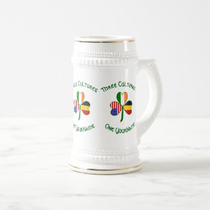 Chope À Bière Drapeau personnalisé du trèfle américain irlandais