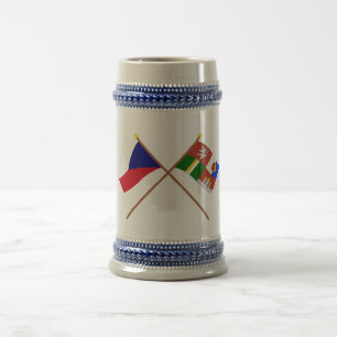 Chope À Bière Drapeaux croisés par Bohême tchèques et du sud