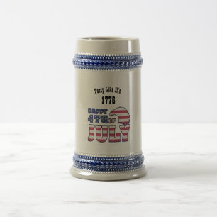 Chope À Bière Drôle 4 Juillet Citation - Parti Comme Son 1776