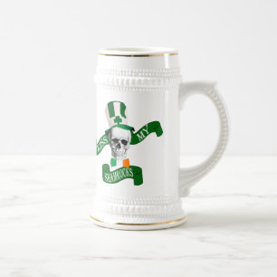 Chope À Bière Drôle crâne gothique Irlandais St Patrick's day