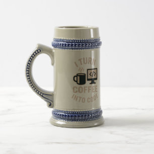 Chope À Bière Drôle Je Transforme Le Café En Code