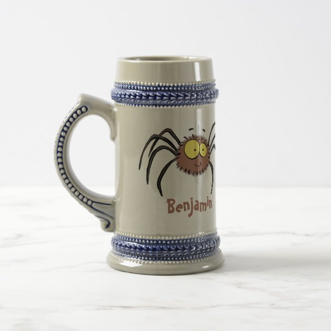 Chope À Bière Drôle mignon dessin animé d'araignée moelleuse (Gauche)