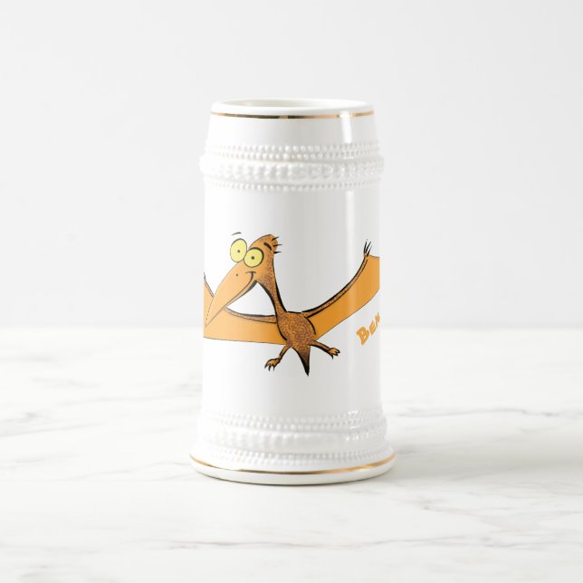 Chope À Bière Drôle mignon dessin animé de pterodactyle volant o (Centre)