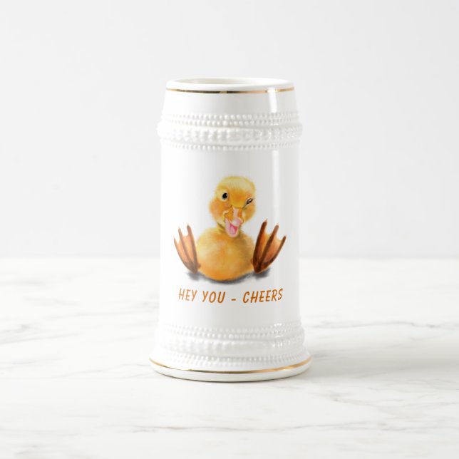 Chope À Bière Drôle Stein de bière avec canard jouant - Bravo (Centre)