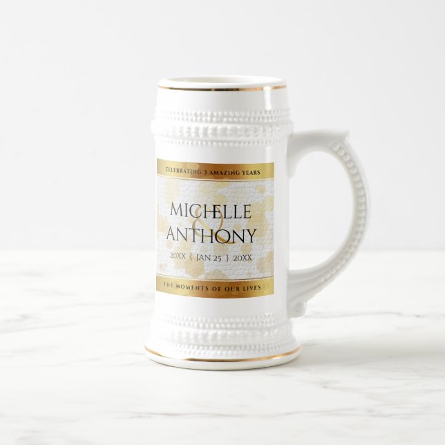 Chope À Bière Élégant 3ème anniversaire de Mariage en cuir (Droite)