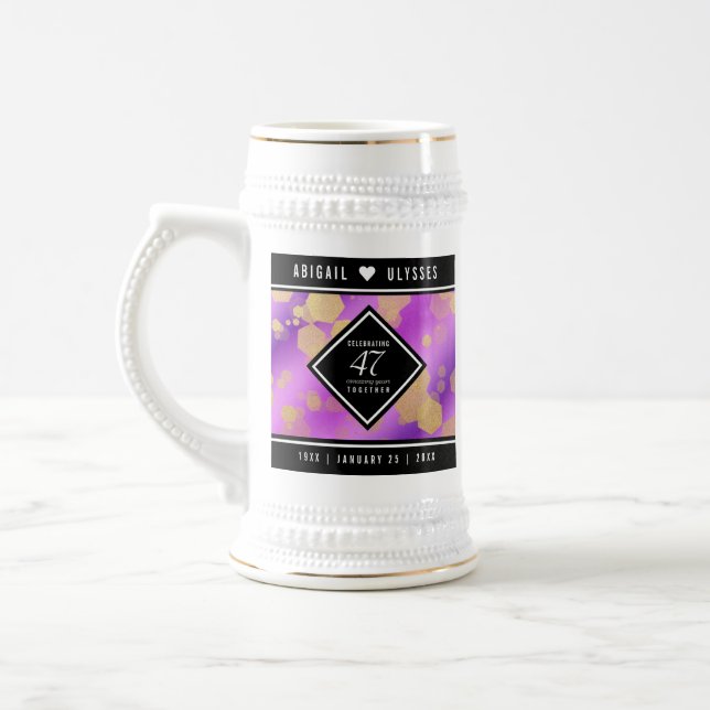 Chope À Bière Élégant 47e anniversaire du Mariage Améthyste (Gauche)