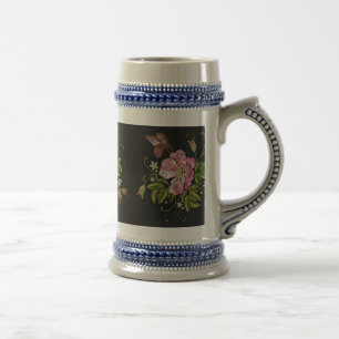 Chope À Bière Élégant Motif floral broderie Arrière - plan noir