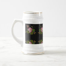 Élégant Motif floral broderie Arrière - plan noir