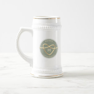 Chope À Bière Élégant Sage Green Groomsmen