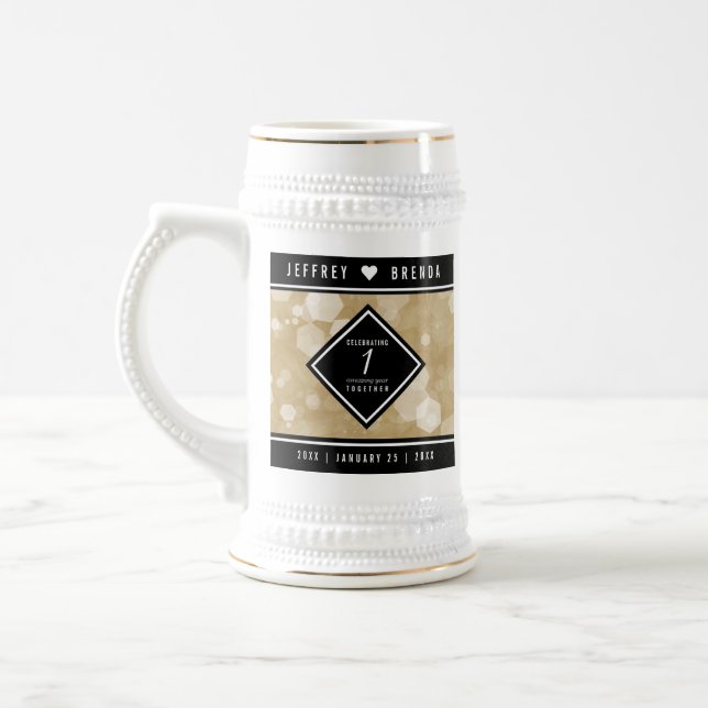 Chope À Bière Élégante fête du 1er anniversaire du Mariage de pa (Gauche)