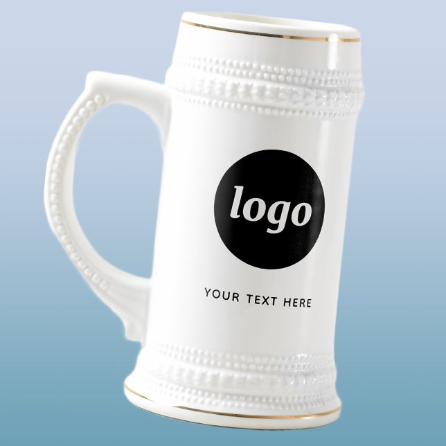 Chope À Bière Entreprise de logo et de texte simple (Logo with text business promotional beer stein)