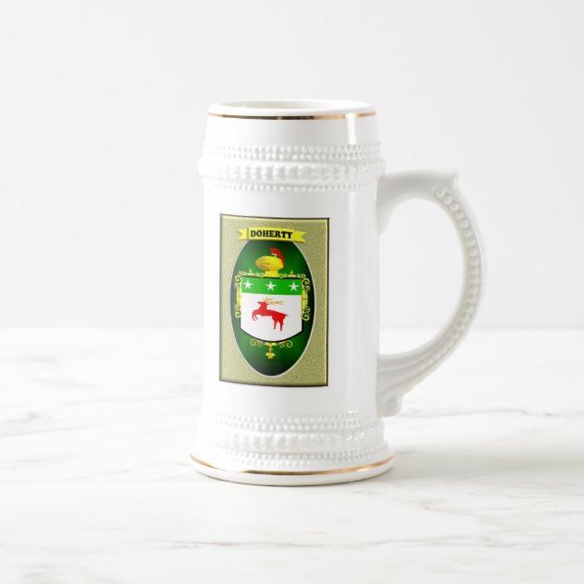 CHOPE À BIÈRE FAMILLE IRLANDAISE SHIELD/CREST HÉRALDIQUE DE (Droite)