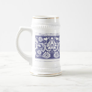 Chope À Bière Faveurs de mariage florales vintage blanches