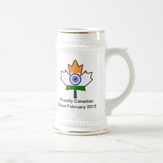 Chope À Bière Feuille d'érable indienne de drapeau Stein