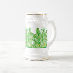 Chope À Bière Feuilles de bananes sur un Stein
