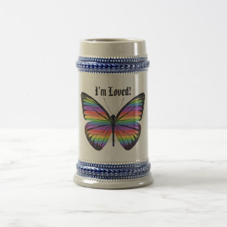 Chope À Bière Fierté Je suis adoré papillon -