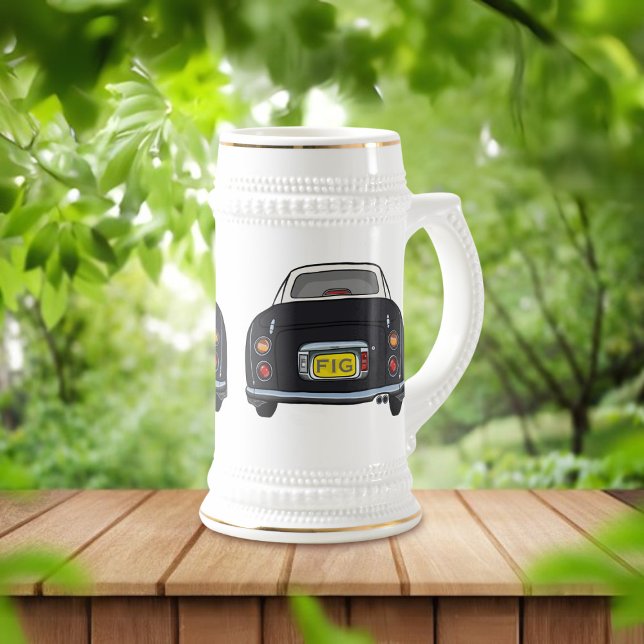 Chope À Bière Figaro Monogramme Noir Figaro Car Bière Stein (Fun figaro beer stein for the black figaro driver (when they are not driving) Add your initials)