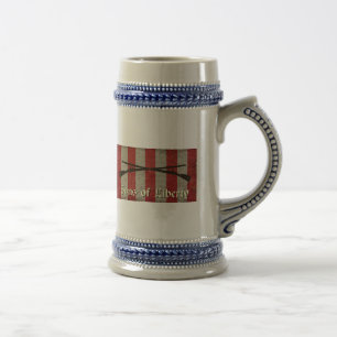 Chope À Bière Fils de drapeau de liberté avec deux mousquets