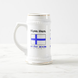Chope À Bière Finlande et Drapeau Finlandais Personnalisés
