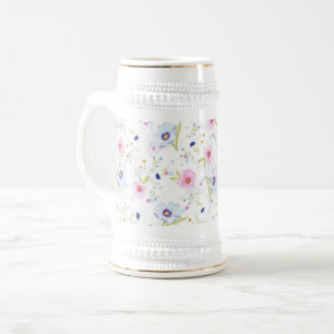 Chope À Bière Fleurs du jardin Bière Stein