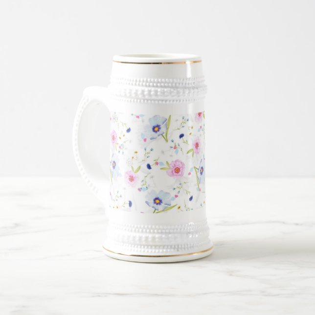 Chope À Bière Fleurs du jardin Bière Stein (Devant gauche)