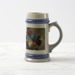 Chope À Bière Floral vintage Jan van Huysum Bouquet de fleurs