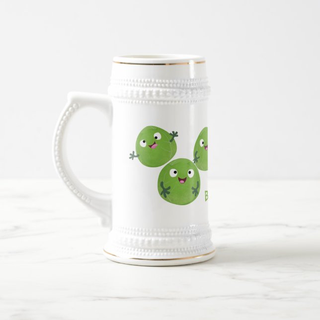 Chope À Bière Funny Brussels sprouts légumes caricature (Gauche)