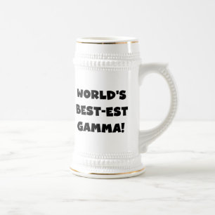 Chope À Bière Gamma du Meilleur-est du monde noir et blanc