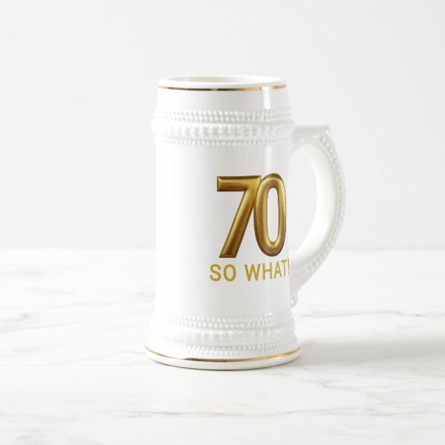 Chope À Bière Golden 70 So What Funny Birthday Party (Devant droit)
