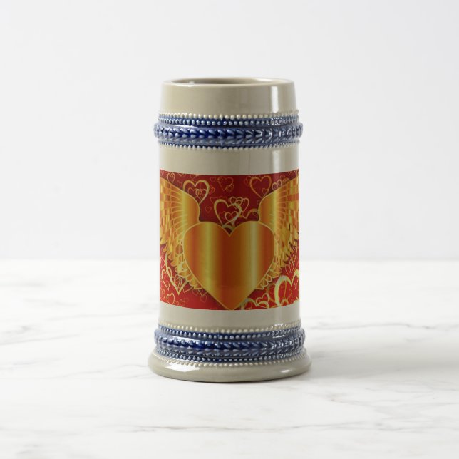 Chope À Bière Golden Wings Heart 22 oz Stein (Centre)