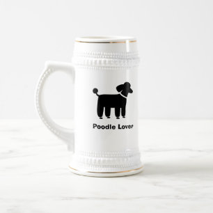 Chope À Bière Graphisme de chien caniche noir avec texte personn