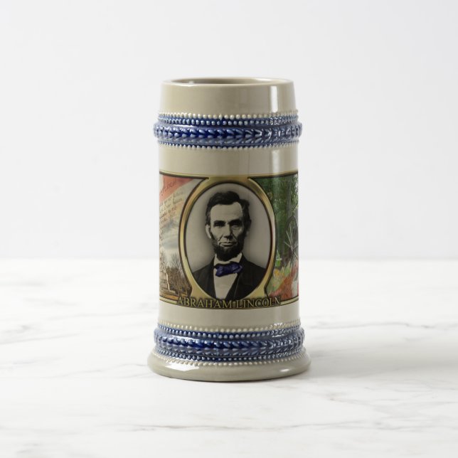 Chope À Bière Guerre civile Stein du Président Abraham Lincoln (Centre)
